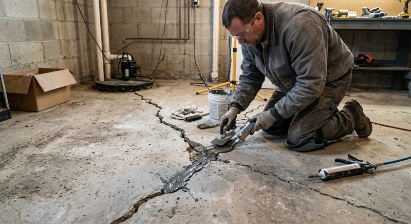 Cracked Basement Floor Repair in Buda, TX
